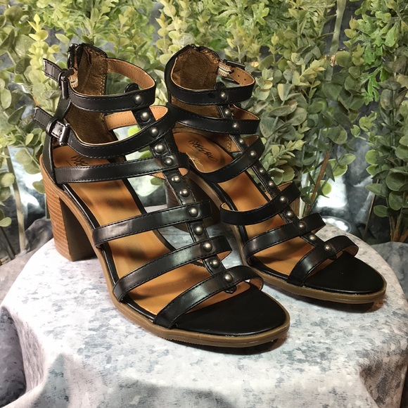 Mossimo Women’s 8.5 Black Banded Opened Up 3.25” Block Heel Zip-Up Sandals ☀️ - Picture 14 of 14